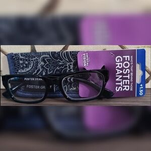 Foster Grants Reading Glasses & Case Crystal Vision Technology 1.5